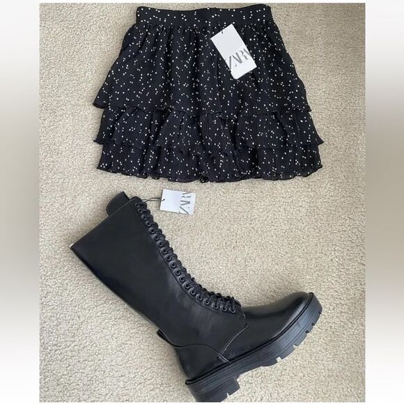 Zara Women’s Polka Dot Skirt Black XS, S‎ - Picture 3 of 5
